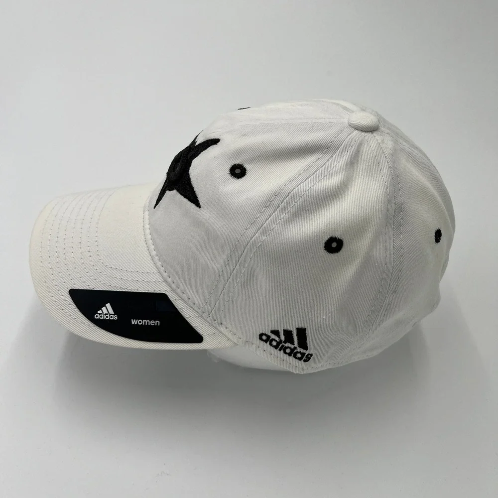 Adidas NHL Womens Collection White Black Star Logo Baseball Cap One Size‎